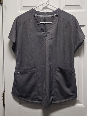 Climateright Grey V-Neck Scrub Top